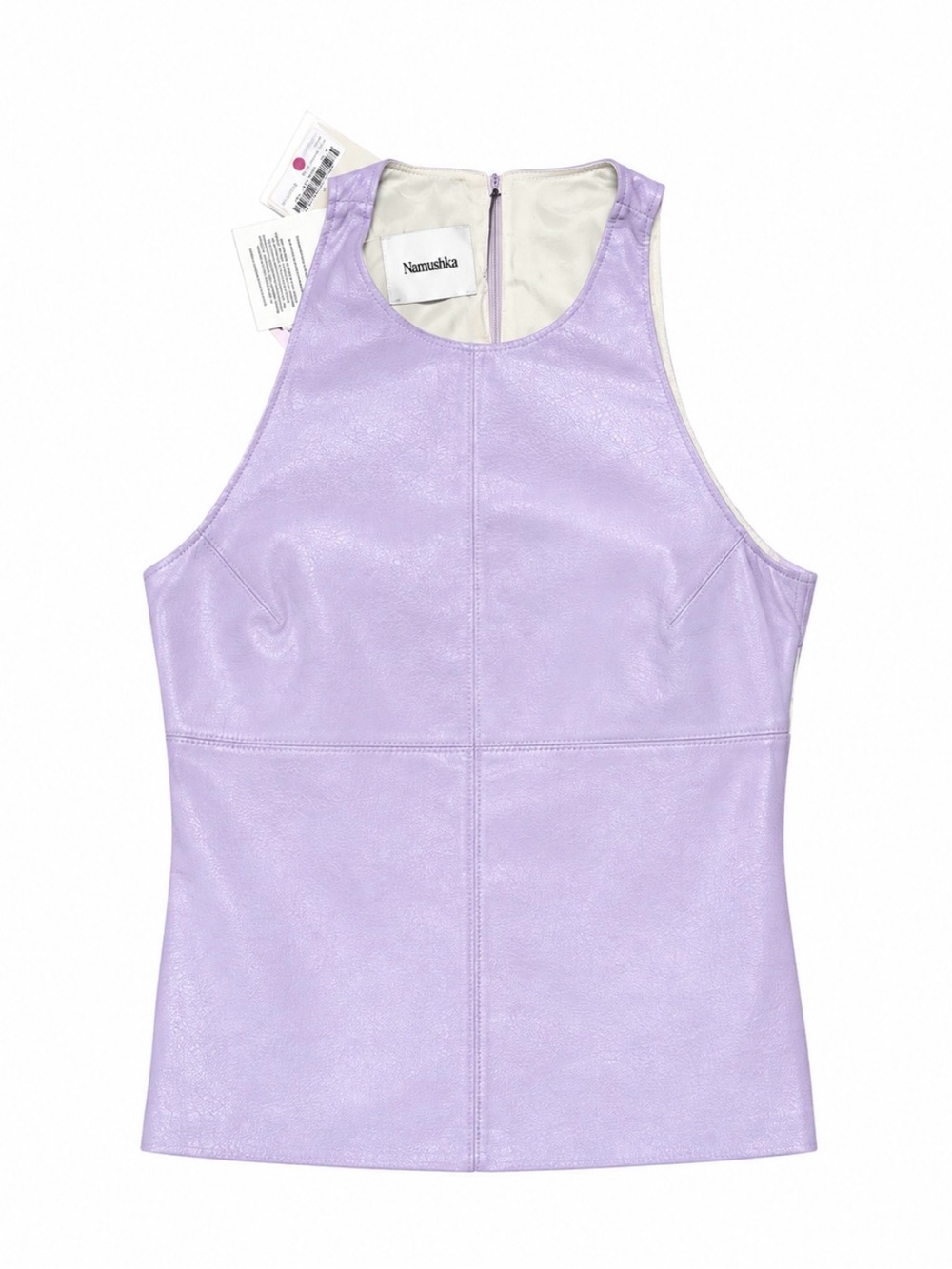 Nanushka Lilac Faux Leather Top